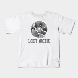 Lost Media - broken CD (black text) Kids T-Shirt